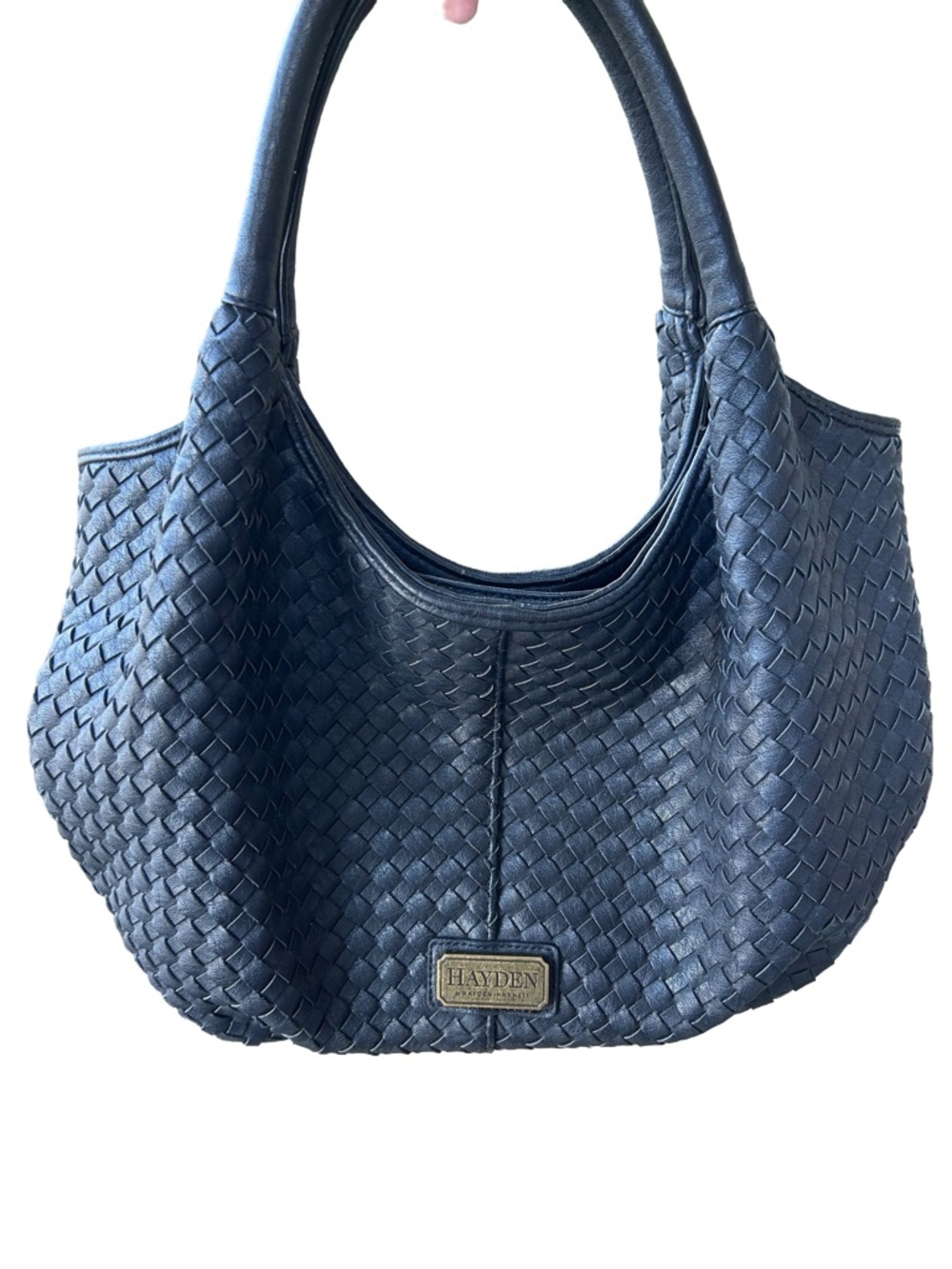 Hayden by Hayden Harnett Woven Basket Weave Hobo Bag in Dark Blue